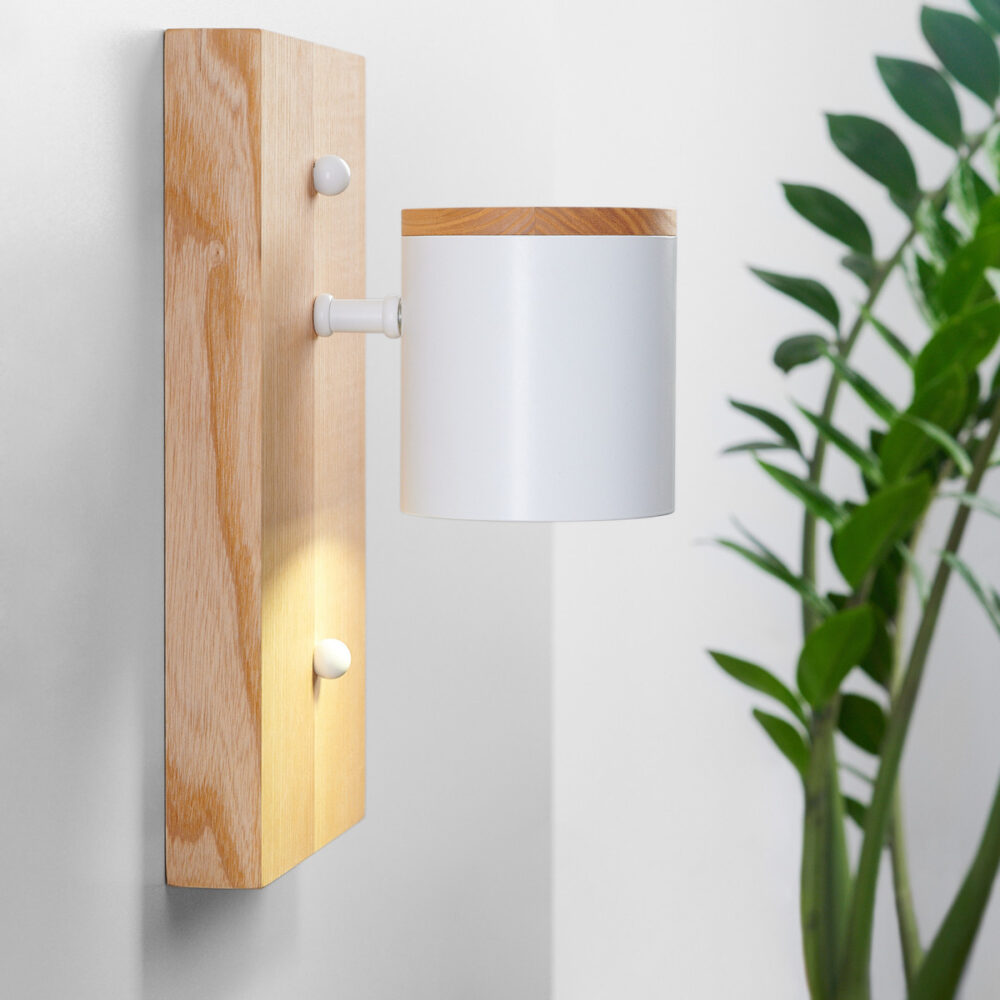 Світильник сучасний Бра лофт на білий стіну Wooden Light white